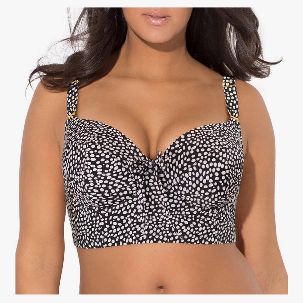 🪷NWOT Smart & Sexy Black and White Polka Dot Bikini Top